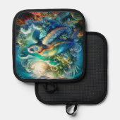 Schitterende Zeeen schildpad Pannenlap (Voorkant / Achterkant)