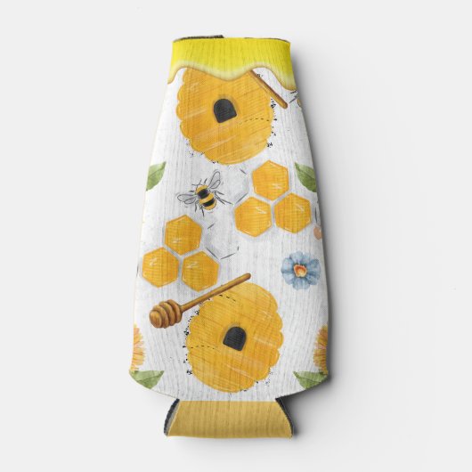 Schitterende zonnebloem voor tuinbijen flesjeskoeler (Voorkant)