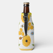 Schitterende zonnebloem voor tuinbijen flesjeskoeler (Fles Achterkant)