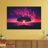 Schitterende zonneboom Silhouette Natuur Landscape Canvas Afdruk (Insitu (Woonkamer))