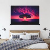 Schitterende zonneboom Silhouette Natuur Landscape Canvas Afdruk (Insitu (Slaapkamer))