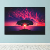 Schitterende zonneboom Silhouette Natuur Landscape Canvas Afdruk (Insitu (Houten vloer))