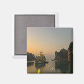 Schitterende zonsondergang in Halong Bay Vietnam H Magneet (Voorkant / Achterkant)