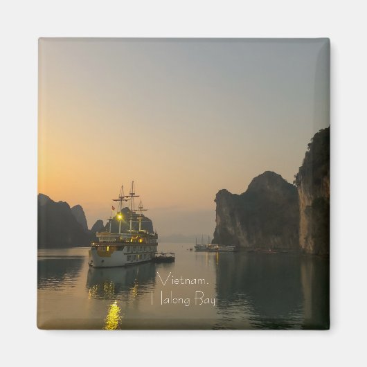 Schitterende zonsondergang in Halong Bay Vietnam H Magneet (Voorkant)