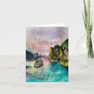 Schitterende zonsondergang in Halong Bay Vietnam H Notitiekaartje