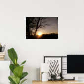 Schitterende zonsondergang van de boom Foto Poster (Thuiskantoor)