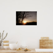 Schitterende zonsondergang van de boom Foto Poster (Keuken)