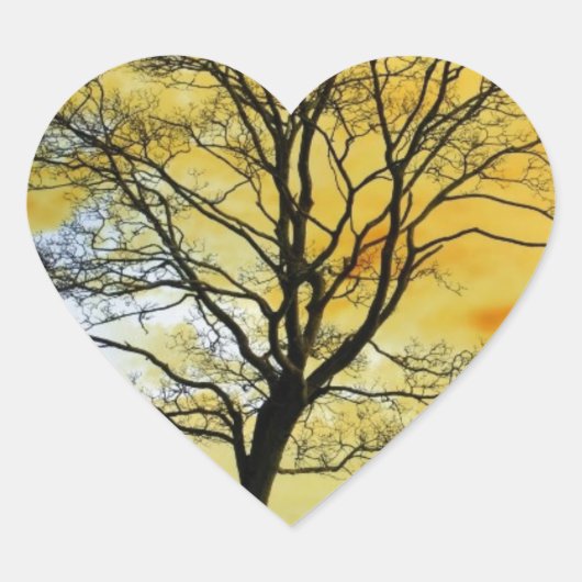 Schitterende, zonsonderste Schilderachtig landscha Hart Sticker (Voorkant)