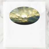 Schitterende, zonsonderste Schilderachtig landscha Ovale Sticker (Tas)