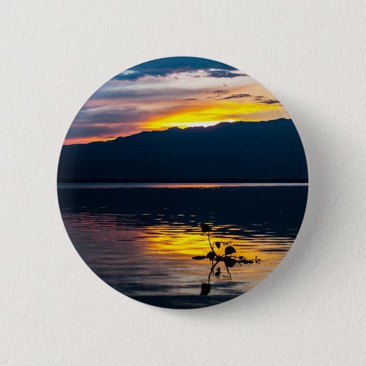 Schitterende, zonsonderste Schilderachtig landscha Ronde Button 5,7 Cm (Voorkant)