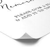 Schitterende zwarte kalligrafie bouwt herinneringe poster (Hoek)