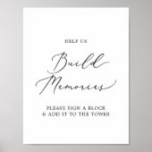 Schitterende zwarte kalligrafie bouwt herinneringe poster (Voorkant)