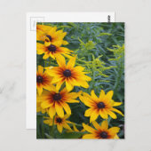 Schitterende zwarte onderzeese bloemtuin briefkaart (Voorkant / Achterkant)