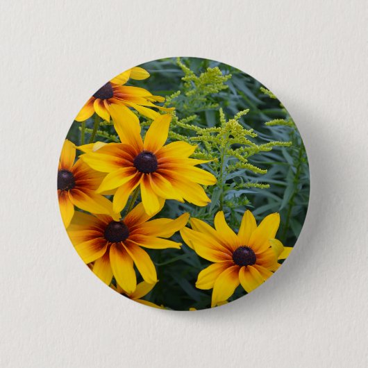 Schitterende zwarte onderzeese bloemtuin ronde button 5,7 cm (Voorkant)