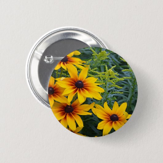 Schitterende zwarte onderzeese bloemtuin ronde button 5,7 cm (Voorkant /achterkant)