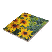 Schitterende zwarte onderzeese bloemtuin tegeltje (Zijkant)