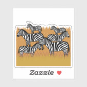 Schittering van zebra's sticker (Vel)