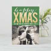 Schittert het Groene Goud van Kerstmis de Vlakke Feestdagenkaart (Staand voorkant)