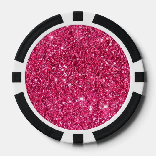 Schittert het Hete Roze van de glamour Pokerchips (Voorkant)
