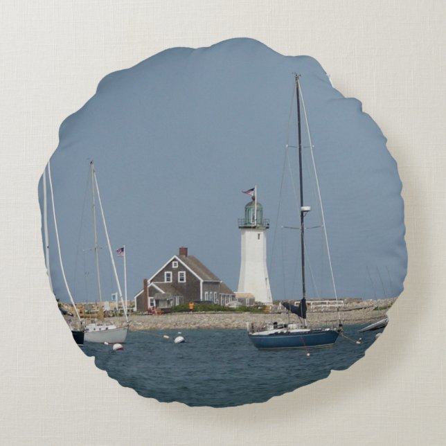 Schitude vuurtorenbloemen rond kussen (Achterkant)