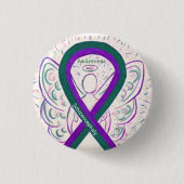 Schizencephaly Awareness Ribbon Angel Button (Voorkant)