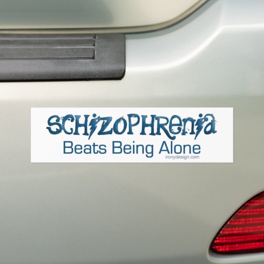Schizofrene Humor Bumpersticker (Op auto)