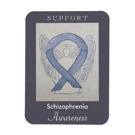 Schizofrenia Awareness Ribbon Angel Custom Magnet Magneet (Verticaal)