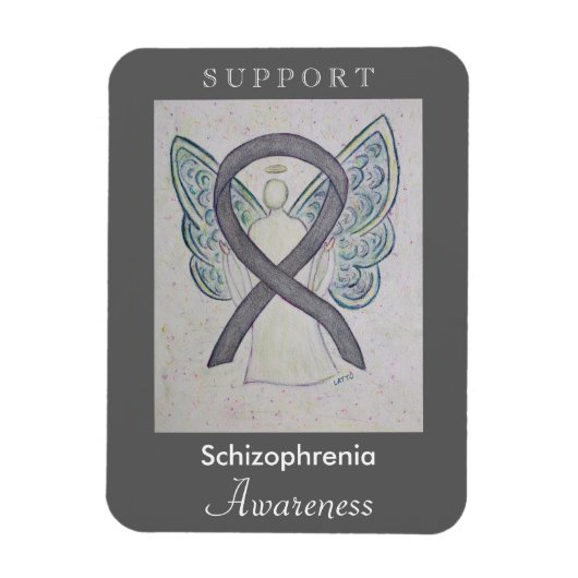 Schizofrenia Awareness Ribbon Angel Custom Magnet Magneet (Verticaal)