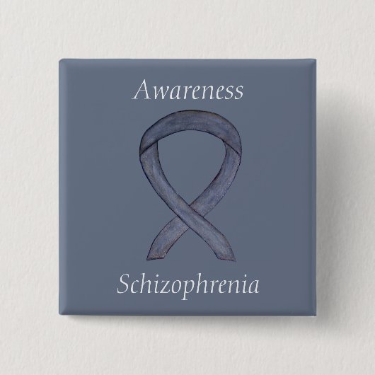 Schizofrenie Bewustheid Aangepaste pinnen Vierkante Button 5,1 Cm (Voorkant)
