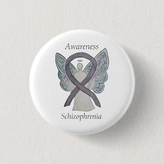 Schizofrenie bewustzijnslint engel aangepaste spel ronde button 3,2 cm (Voorkant)