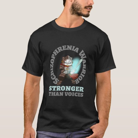 Schizofrenie strijder sterker dan stemmen t-shirt (Voorkant)