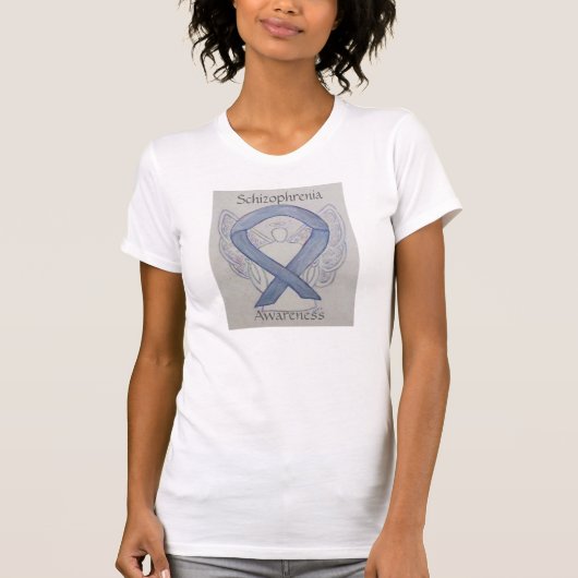 Schizophrenia Silver Awareness Ribbon Angel Shirt (Voorkant)