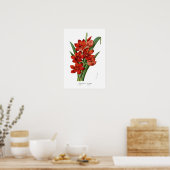 Schizostylis coccinea poster (Keuken)