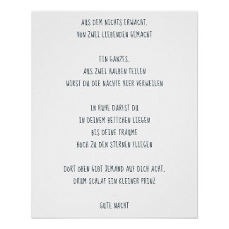 "Schlaf ein kleiner Prinz" Perfect Poster