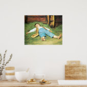 Schlafender Knabe im Heu Boy Sleeping in Hay Poster (Keuken)