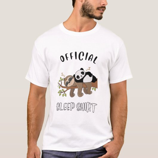  Schlafender Panda und Faultier T-shirt (Voorkant)