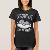 Schlafshirt Nachthemd Schlafanzug Katze T-shirt (Voorkant)