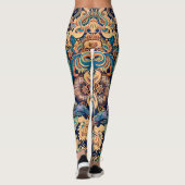 Schlangenmuster Blumendekor Leggings (Achterkant)