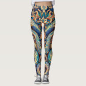 Schlangenmuster Blumendekor Leggings (Voorkant)