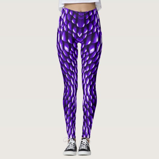 Schlangenoptik Schlangenhaut Violett Leggings (Voorkant)