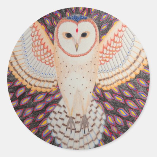 Schleiereule Ronde Sticker (Voorkant)