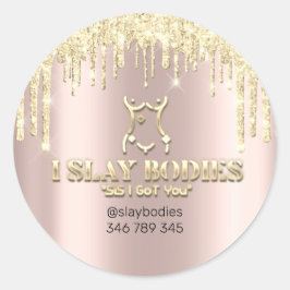 Schlekkers Logo Cosmetische sculpende gouden schij Ronde Sticker