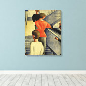 Schlemmer - Bauhaus Stairway Canvas Afdruk (Insitu (Houten vloer))