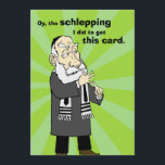 Schlepping-ziekteverzekeringskaart Feestdagenkaart<br><div class="desc">Stuur je vrienden en familie Hanukkah groeten met de wijze musea van Rabbi Moshe.</div>