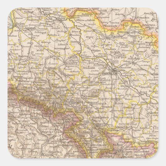Schlesien Atlas Map Vierkante Sticker (Voorkant)