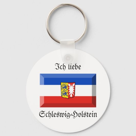 Schleswig-Holstein Flag Gem Sleutelhanger (Voorkant)