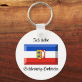 Schleswig-Holstein Flag Gem Sleutelhanger (Voorkant)