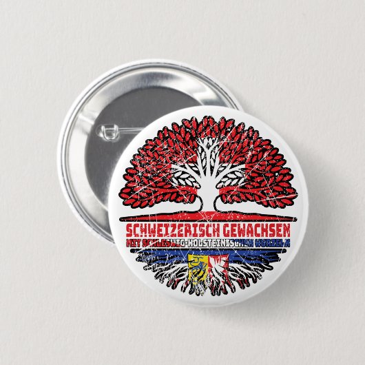 Schleswig-Holstein Schweizer Schweiz Baum Ronde Button 5,7 Cm (Voorkant /achterkant)