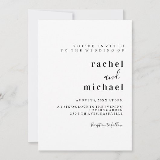 Schlicht Elegant Kaart (Voorkant)