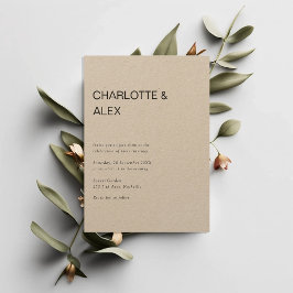 Schlicht elegante einladung kaart